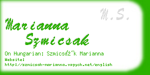 marianna szmicsak business card
